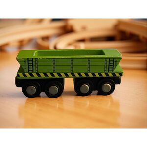 Battat Wooden Cargo Train Classic & Compatible Wooden Toy Train Car B4